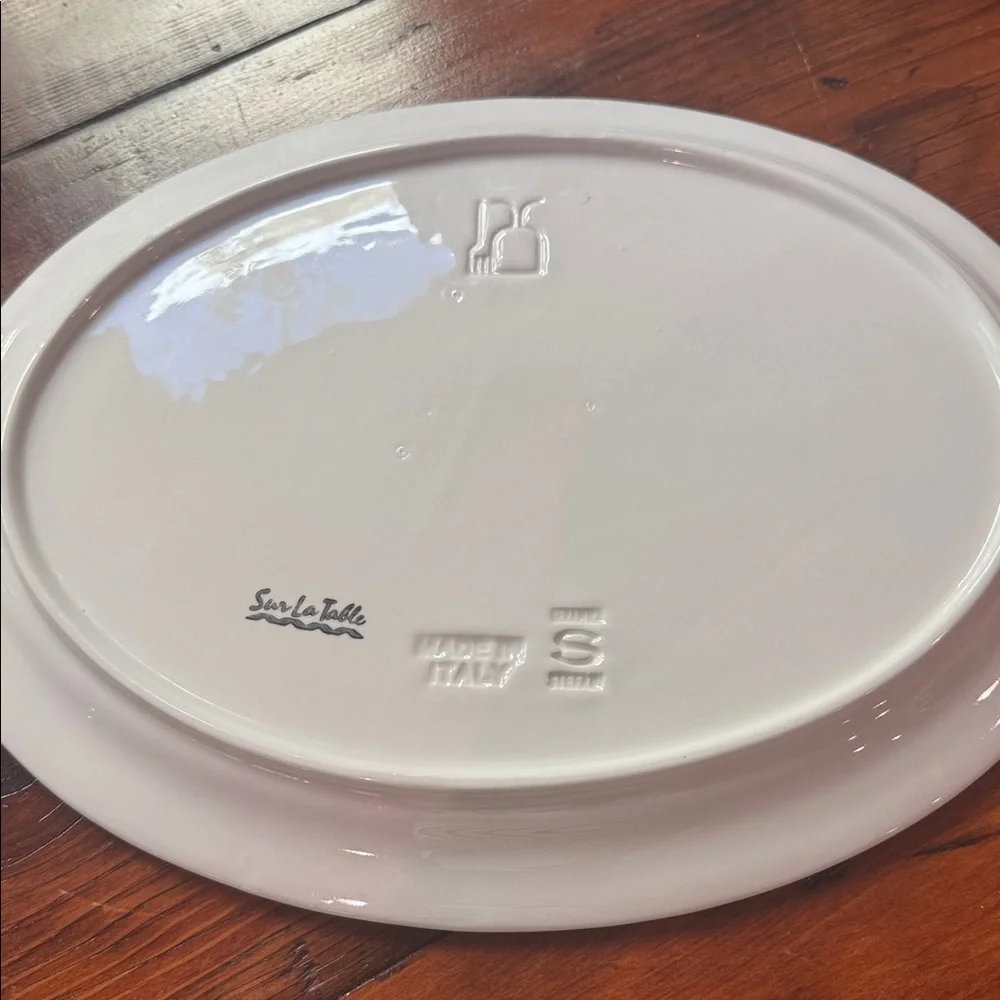 Sur La Table Covered Oval White Serving Platter